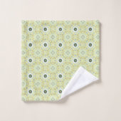 Gele decoratieve geometrische gemusterde  bad handdoek (Wasdoekje)