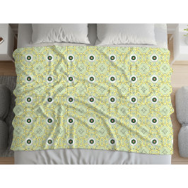 Gele decoratieve geometrische patroon fleece deken