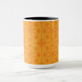 Gele decoratieve mandala kunst geometrisch patroon mok (Midden)