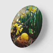 Gele deegels en een geel paasei ronde klok (Hoek)