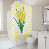 Gele deffodiefbloem in lentstijl douchegordijn (In situ)