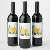 Gele deffodil op Nantucket Wijn Etiket (Flessen)