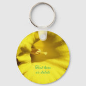 Gele deffodil-ventilator Sluiten Gepersonaliseerd Sleutelhanger (Voorkant)