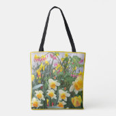 Gele deffodils aanraking met roze tuin  tote bag (Achterkant)