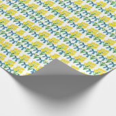 Gele deffodils en blauwe bogen / Floral Craft of Cadeaupapier (Hoek)