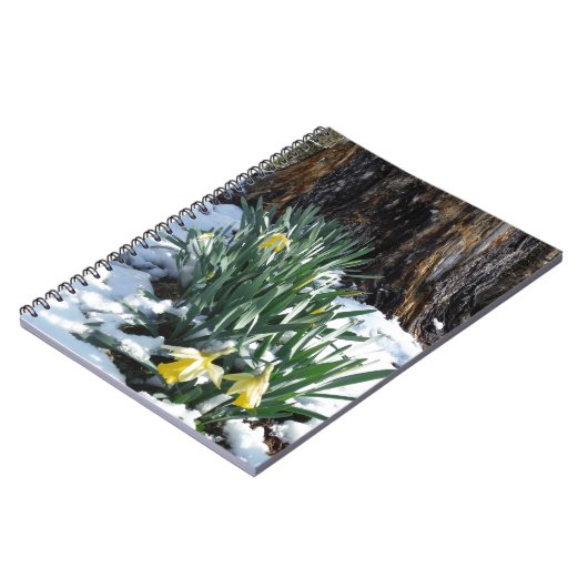 Gele deffodils in de sneeuw notitieboek (Linkerzijde)