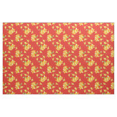Gele deffodils op rood stof (Fat Quarter)