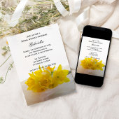 Gele deffodils op wit Vrijgezellenfeest Kaart
