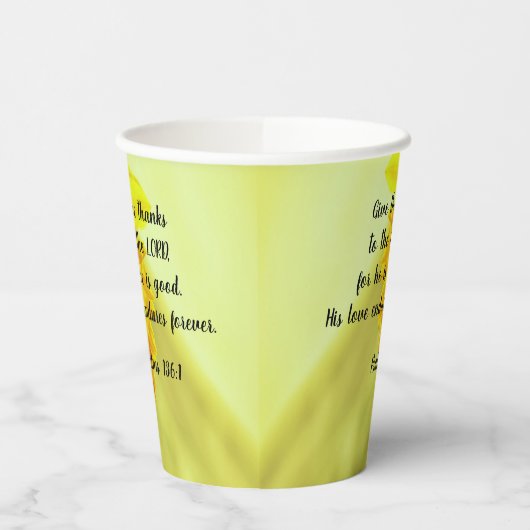 Gele deffodils-scripts papieren bekers (Links)