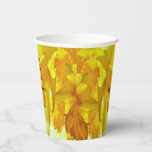 Gele deffodils-scripts papieren bekers (Rechts)