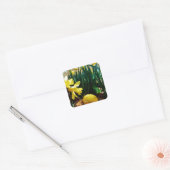 Gele deffodis en een geel paasei vierkante sticker (Envelop)