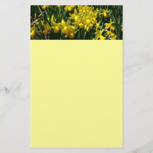 Gele deffodis ik Cheery Spring Flowers Briefpapier (Voorkant)