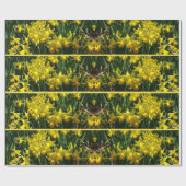 Gele deffodis ik Cheery Spring Flowers Cadeaupapier (Vlak)