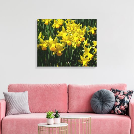 Gele deffodis ik Cheery Spring Flowers Canvas Afdruk (Insitu (Woonkamer))