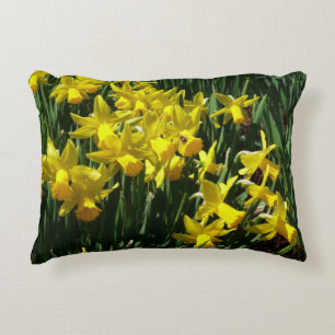 Gele deffodis ik Cheery Spring Flowers Decoratief Kussen