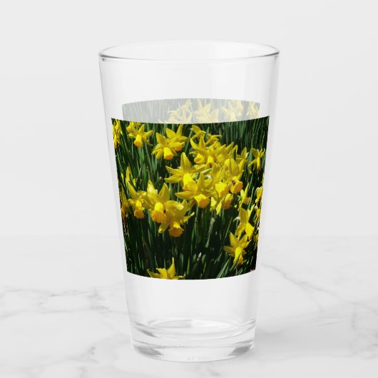 Gele deffodis ik Cheery Spring Flowers Glas (Voorkant)