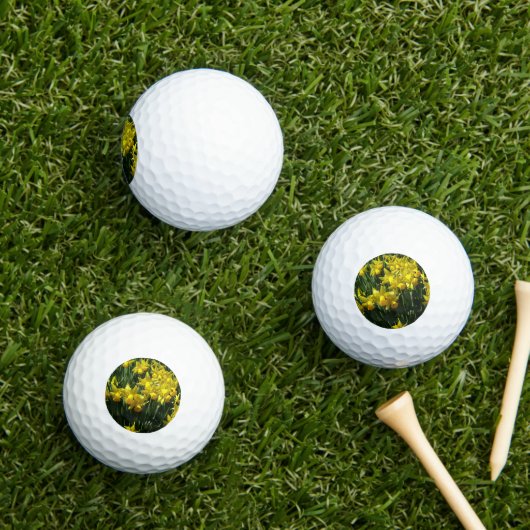 Gele deffodis ik Cheery Spring Flowers Golfballen (Insitu Gras)