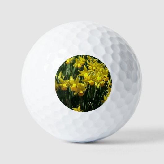 Gele deffodis ik Cheery Spring Flowers Golfballen (Voorkant)