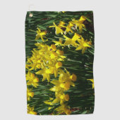 Gele deffodis ik Cheery Spring Flowers Golfhanddoek (Voorkant)