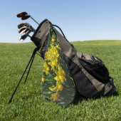 Gele deffodis ik Cheery Spring Flowers Golfhanddoek (Groen)