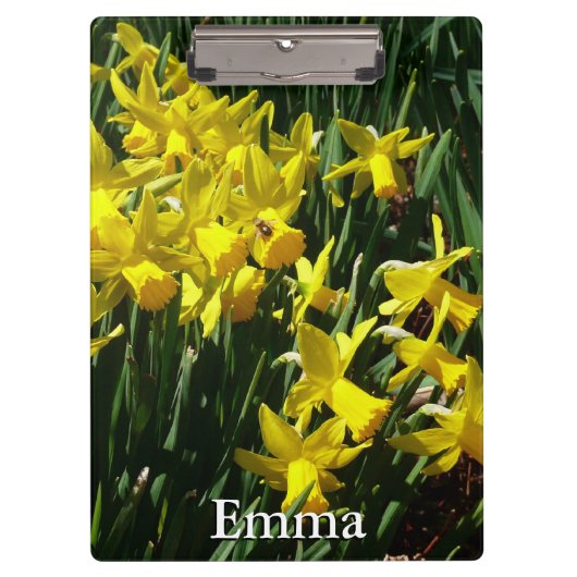 Gele deffodis ik Cheery Spring Flowers Klembord (Voorkant)