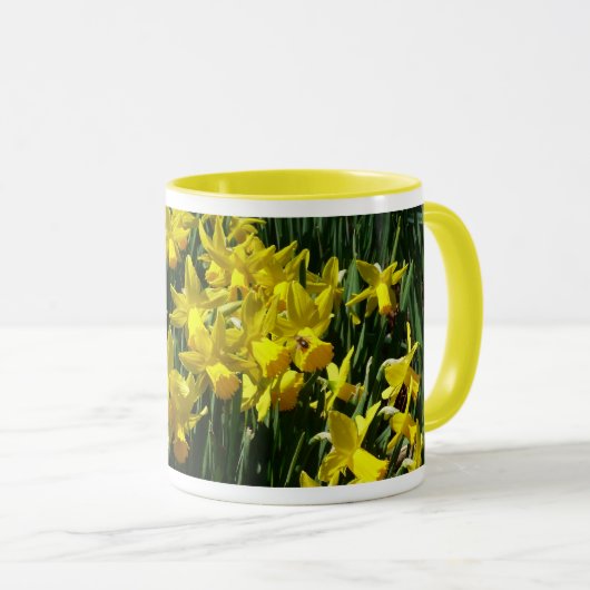 Gele deffodis ik Cheery Spring Flowers Mok (Voorkant rechts)