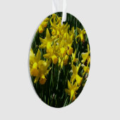 Gele deffodis ik Cheery Spring Flowers Ornament (voorkant)