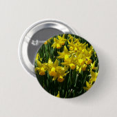Gele deffodis ik Cheery Spring Flowers Ronde Button 5,7 Cm (Voorkant /achterkant)