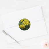 Gele deffodis ik Cheery Spring Flowers Ronde Sticker (Envelop)
