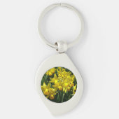 Gele deffodis ik Cheery Spring Flowers Sleutelhanger (Voorkant)