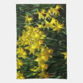 Gele deffodis ik Cheery Spring Flowers Theedoek (Verticaal)
