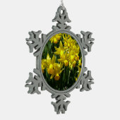 Gele deffodis ik Cheery Spring Flowers Tin Sneeuwvlok Ornament (Links)