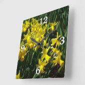 Gele deffodis ik Cheery Spring Flowers Vierkante Klok (Hoek)