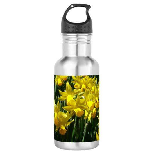 Gele deffodis ik Cheery Spring Flowers Waterfles (Voorkant)