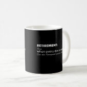 Gele definitie van pensionering koffiemok (Voorkant rechts)