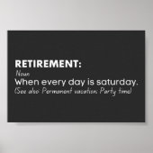 Gele definitie van pensionering poster (Voorkant)