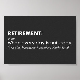 Gele definitie van pensionering poster
