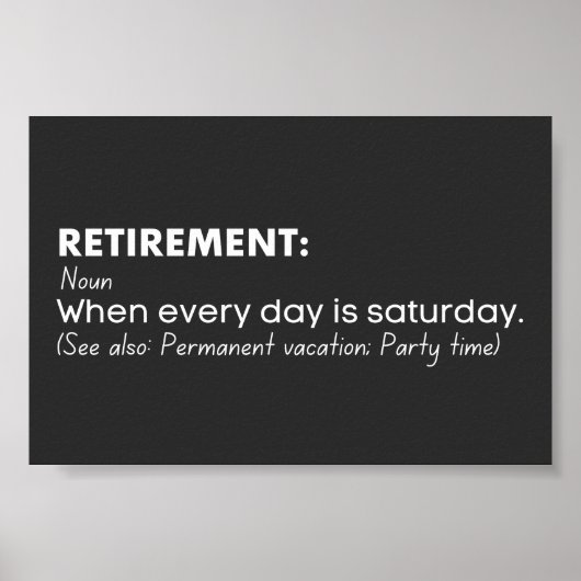 Gele definitie van pensionering poster (Voorkant)