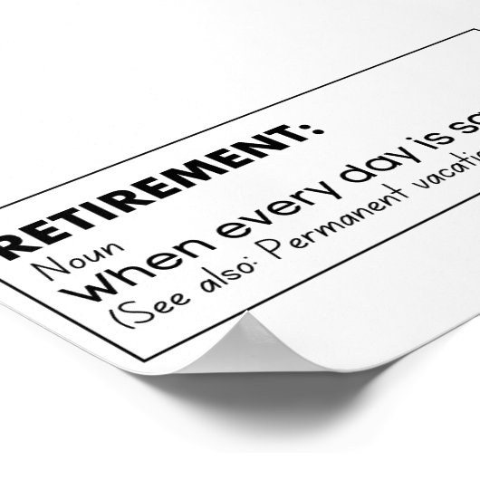 Gele definitie van pensionering poster (Hoek)