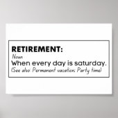 Gele definitie van pensionering poster (Voorkant)