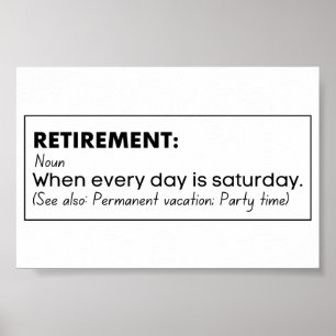 Gele definitie van pensionering poster