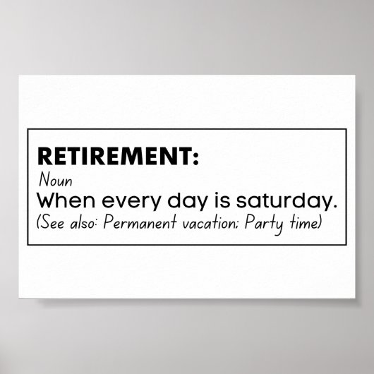 Gele definitie van pensionering poster (Voorkant)