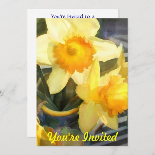 Gele desaffodils met achtergrondverlichting kaart (Voorkant / Achterkant)