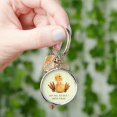Gele deugende speelse wink Happy Smile Sleutelhang Sleutelhanger (Hand)