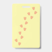 Gele deukkende badkamerhal-pas badge (Achterkant)