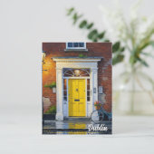 Gele deur in Dublin Briefkaart (Staand voorkant)
