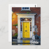 Gele deur in Dublin Briefkaart (Voorkant / Achterkant)