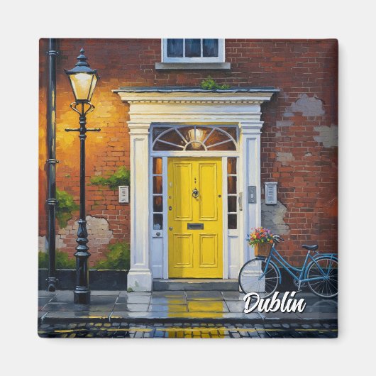 Gele deur in Dublin Magneet (Voorkant)