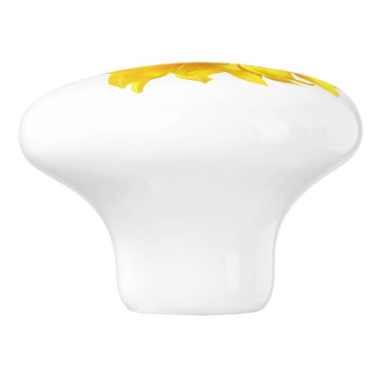 gele deurknop voor zonnebloemen keramische knop (Zijkant)