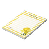 Gele diaffodil Floral Fotografie Stripes Notitieblok (Linkerzijde)